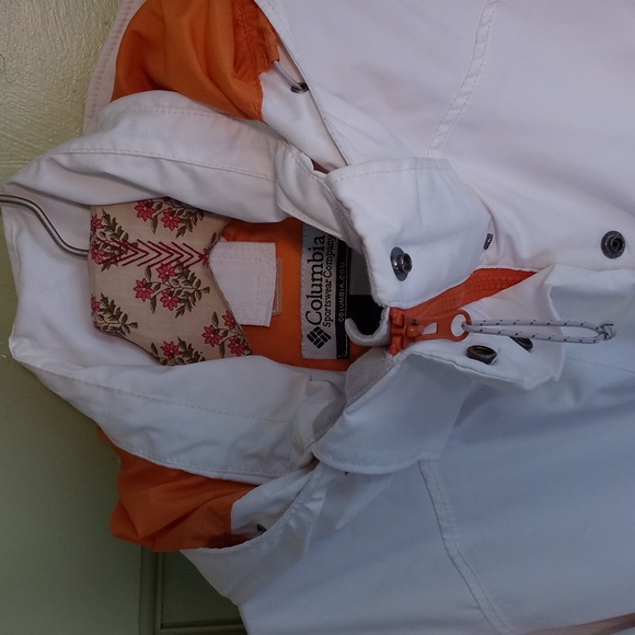 Women's Columbia Sportswear Interchange waterproof breathable white orange coat - Picture 10 of 14